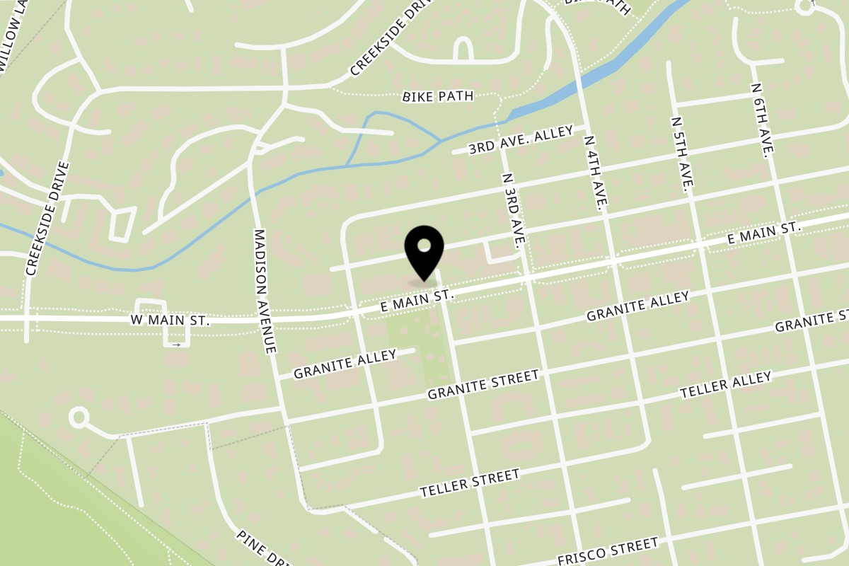 Map showing the location of India’s spice on 121 E Main St in Frisco